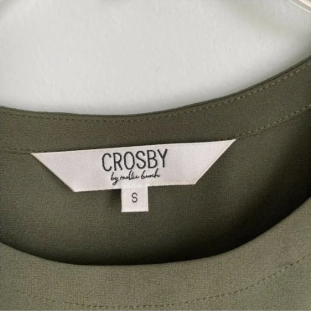 Crosby by Mollie Burch Green High Low Hem Blouse Pleated Back Sz S - Picture 8 of 8